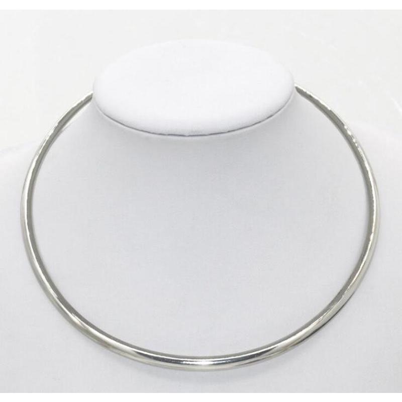 Silver Color Big Circle 304 Stainless Steel Pendant Neck Ring Necklace - Fashionable Torque Statement Jewelry Findings