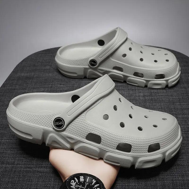 Fashion Platform Male Slipper Hole Beach Elegant Comfortable Eva Slides Clappers 2025 Mascullino Pvc Y2k Designer Luxury Fun Men's Shoe