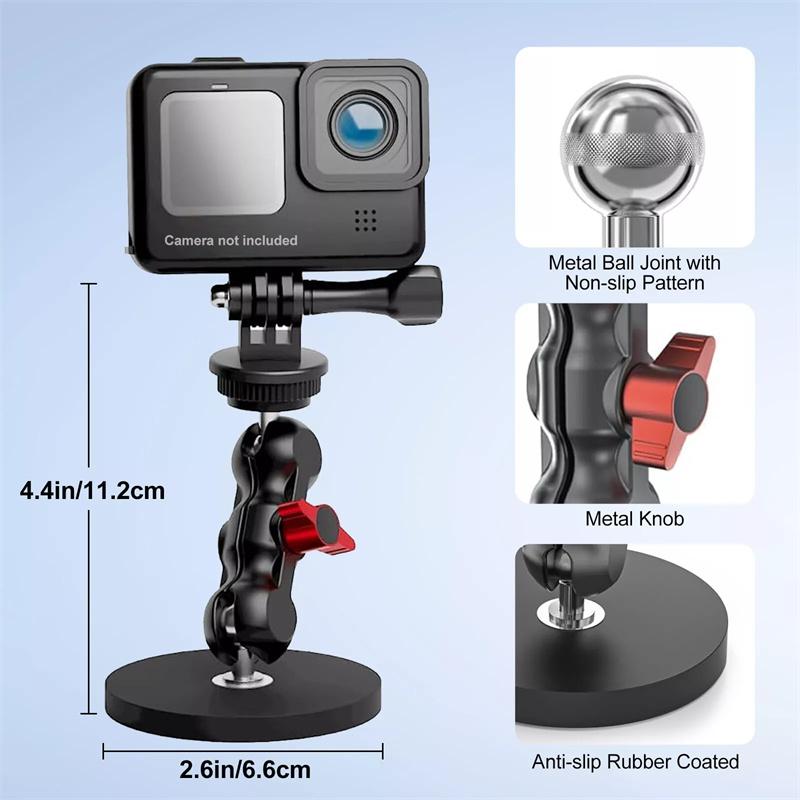 

Магнитное крепление для камеры для Gopro, Автомобильное крепление для экшн-камеры с шаровой головкой 360° Подходит для Gopro Hero 13 12 11 10 9 8 7 6 5