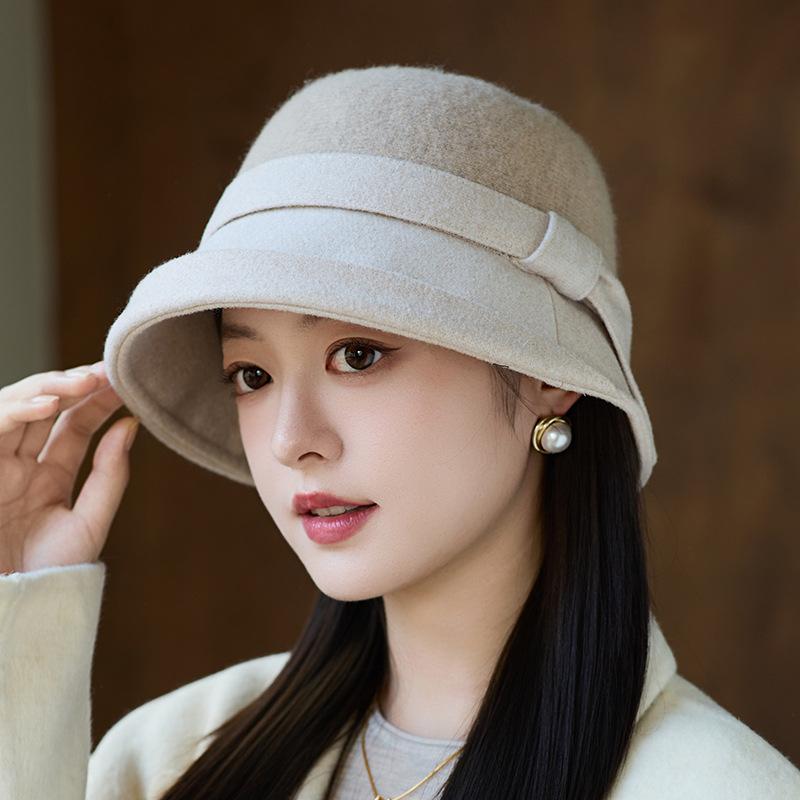 Middle-aged and Elderly Fashion Basin Hat Women's Autumn and Winter Elegant Warm Top Hat New Fashion Bucket Hat