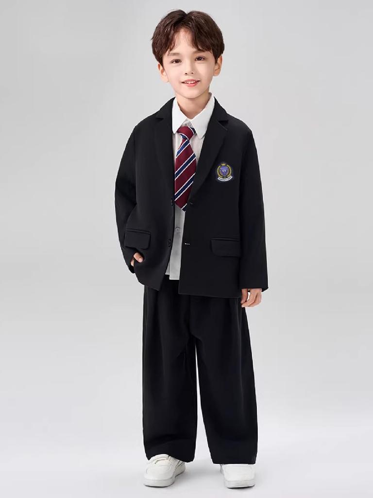 [Qichenk] Uniforme Scolastica, Cerimonia di Diploma, Ragazzi, Bambini, Scuola Elementare, Uniforme per Bambini, Tragito Scolastico, Completo da Uomo, Set Completo 5 Pezzi,
