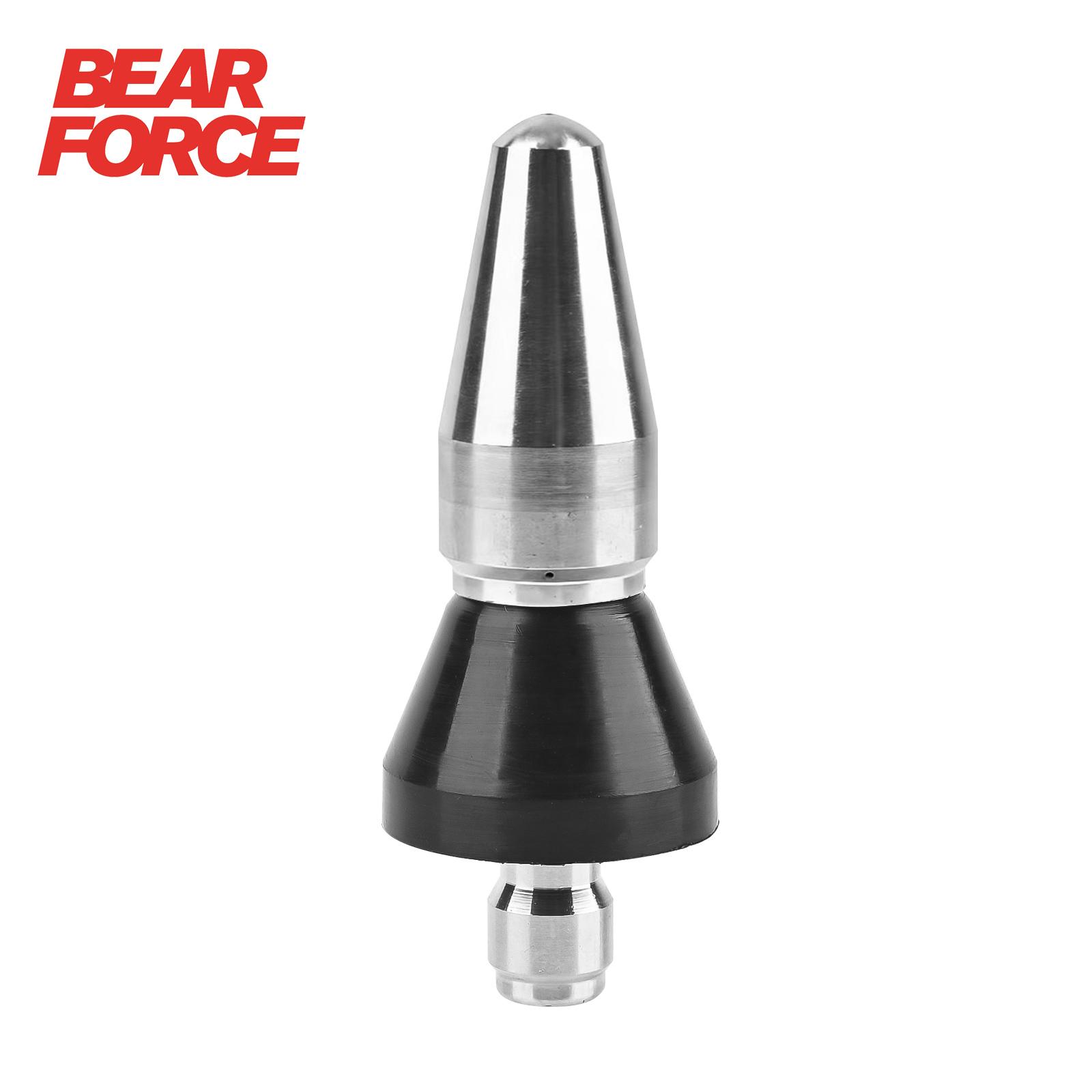 

Pressure Washer Stainless Steel Sewer Jetter Nozzle, Durable Design Sewer Jet Nozzle, with 1/4 Quick Connector, 5000 PSI, Orifice 4.5 4.5GPM чорний