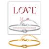 Vnox Two Layers Snake Chain Adjustable Couple Bracelets for Women Men, Stainless Steel Love Knot Wristband, Valentine's Day Gift