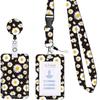 Students Bus Card Case Lanyard Child Visit Door Identity Badge Cards Cover Case Ladies Girls Flower ID Credit Bank Card Holder
