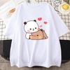 Anime Cartoon Panda Bear Bubu and Dudu T Shirt Kawaii Graphic Printed T Shirt Fashion Crew Neck Plus Size T Shirt Unisex