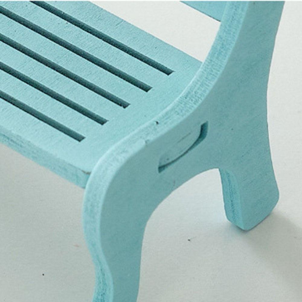 2Pcs Background Props Small Bench Wooden Mini Stool Garden Ornaments Doll Chairs Living Room