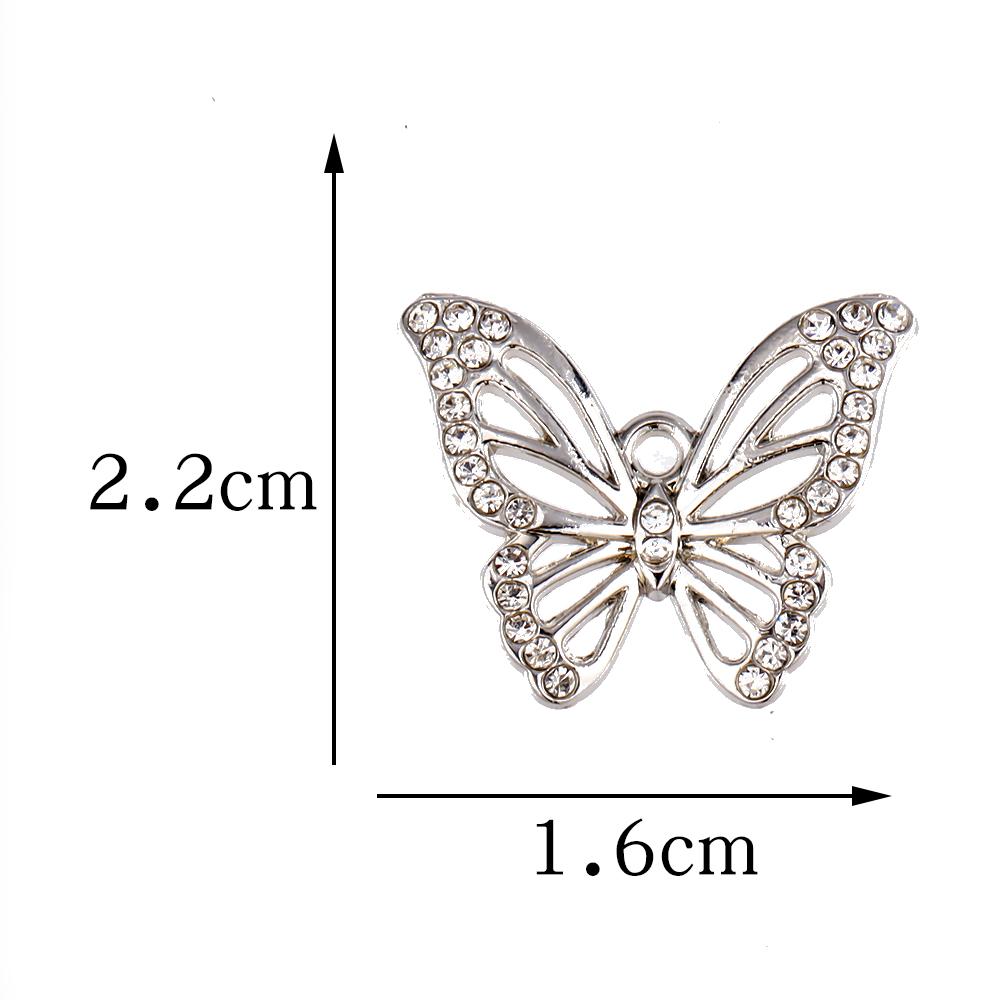 10Pcs Fashion Crystal Zircon Butterfly Pendant Women Exquisite Luxury Butterfly Charms Clavicle Necklace Jewelry DIY Accessories