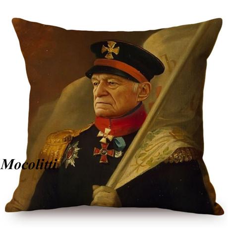 Military Generals Oil Painting Art Decorative Throw Pillow Case Celebrity Star General Costume Design Bedroom Sofa Cushion Cover