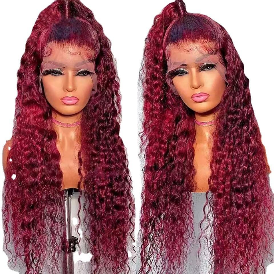 Before the New Product, Lace Long Curly Hair, Hot-selling In Africa, Burgundy Small Curl Lace Long Curly Hair, In Stock.