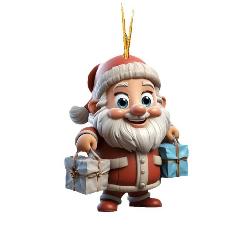 Christmas Tree Pendant 2d Santa Claus Hanging Decoration Flat Christmas Decor Universal Christmas Acrylic Ornament For Festival