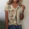 Women T Shirt Abstract Painting Print Funny Clothes Women Short Sleeve T Shirts Top Streetwear Summer Oversized Clothing