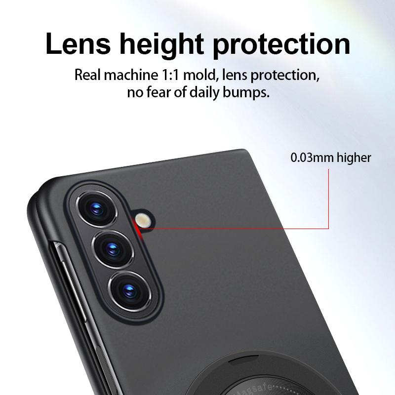 Rotate Metal Holder for Magnetic Wireless Charging Phone Case for Samsung Galaxy Z Fold Fold 8 Ultra 7 6 5 4 3 Shockproof Cover