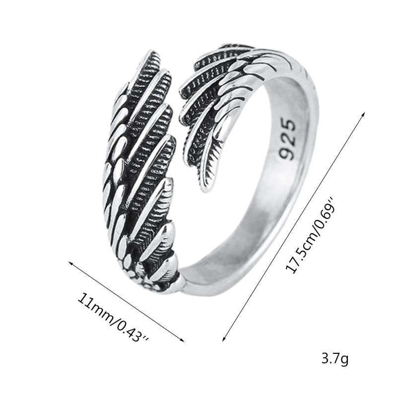 Versilberter Feder-Daumenring, verstellbare offene Ringe, Geburtstag, Weihnachten, Geschenke für Damen und Herren, exquisites Schmuckgeschenk
