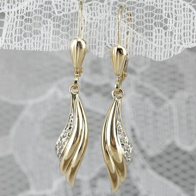 

Роскошные серьги-подвески золотого цвета для женщин, изысканные ювелирные изделия для помолвки, свадьбы, вечеринки, модные аксессуары, дропшиппинг