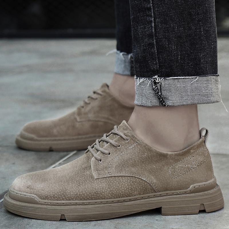 Classic Genuine Leather Oxford Shoes For Men Comfortable Suede Leather Casual Shoes Moccasins Men Flats Shoes