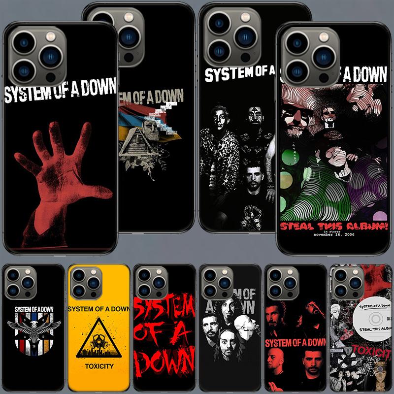 System Of A Down Phone Case For Iphone 16 15+ Pro Max 17 Air 14 Plus 16E 13 Pro 12 Mini 11 Clear Cover Silicone Cute Shell