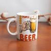 1pc 11oz Double-Sided Printed Mug for Beer Lovers, Smooth Ceramic, Great Simple Gift