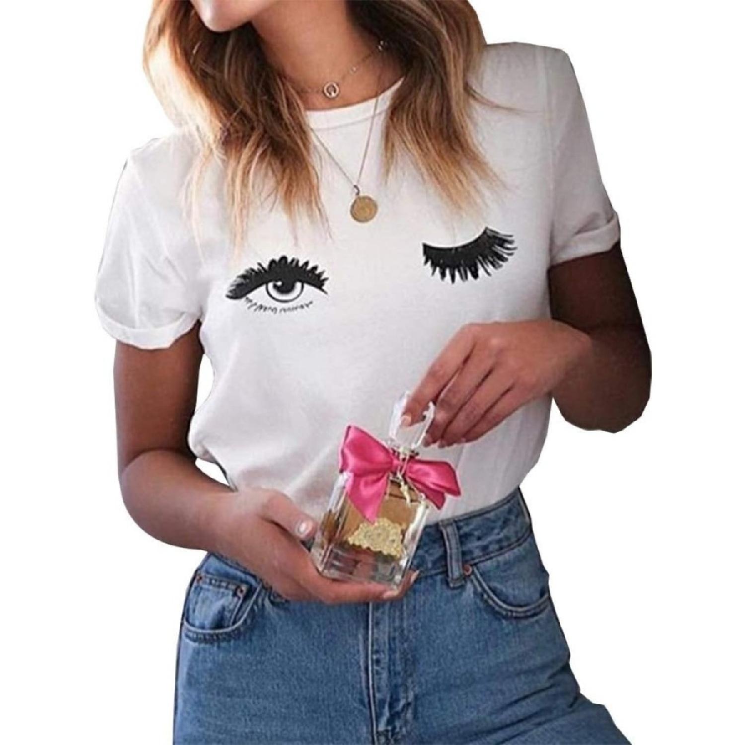 ROSEPARK Women Funny Printing Graphic T Shirt XXXXXL белый