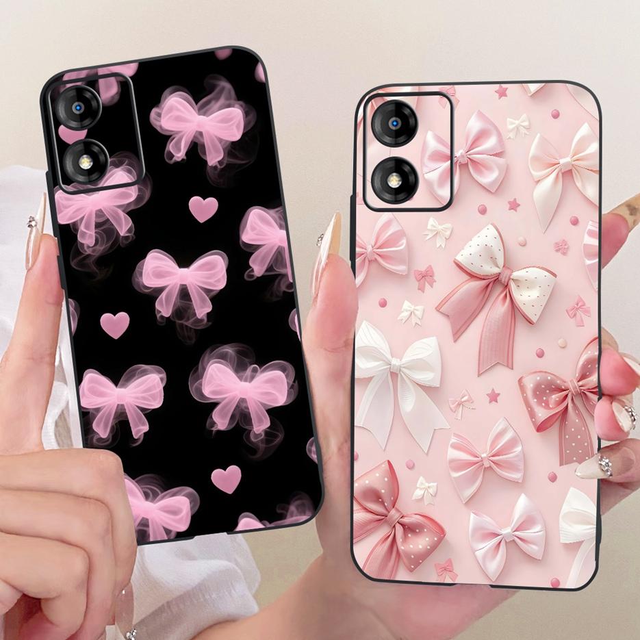 For Motorola Moto E13 Case Moto E14 Luxury Flowers Butterfly Painted Cover Soft Silicone Case For Motorola E14 E 13 MotoE13 Bags