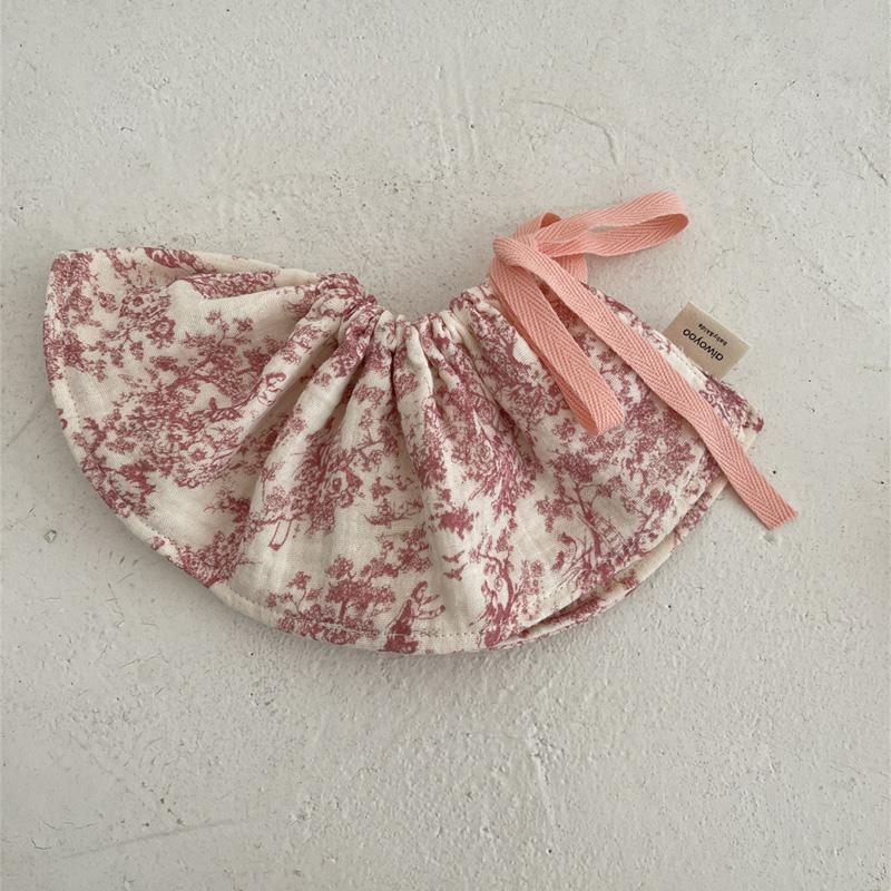 4Layers Cotton Gauze Baby Bibs Toddlers Newborns Printing Ruffle Feeding Burp Cloths Apron Baby Saliva Towel Drool Bib