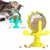Windmill Cat Treat Dispenser, Interactive Rotating Food Dispenser Toy, Suction Cup Fun Puzzle Feeder for Indoor Cats Solo Play, Mental Stimulation