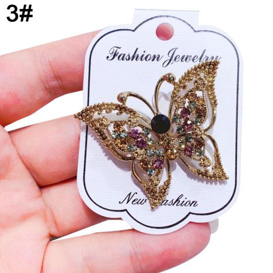 Women Rhinestone Inlaid Fox Butterfly Rabbit Animal Brooch Pin Corsage Jewelry