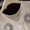 Women's Lyocell Blend Floral Embroidered Cutout V-Neck Vest