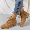 Fashion Women's Boots Autumn Ankle Casual Boots Pointed Low Heels Fashion Front Lace U Side Zip Lace Up Trend Versatile Shoes 2024