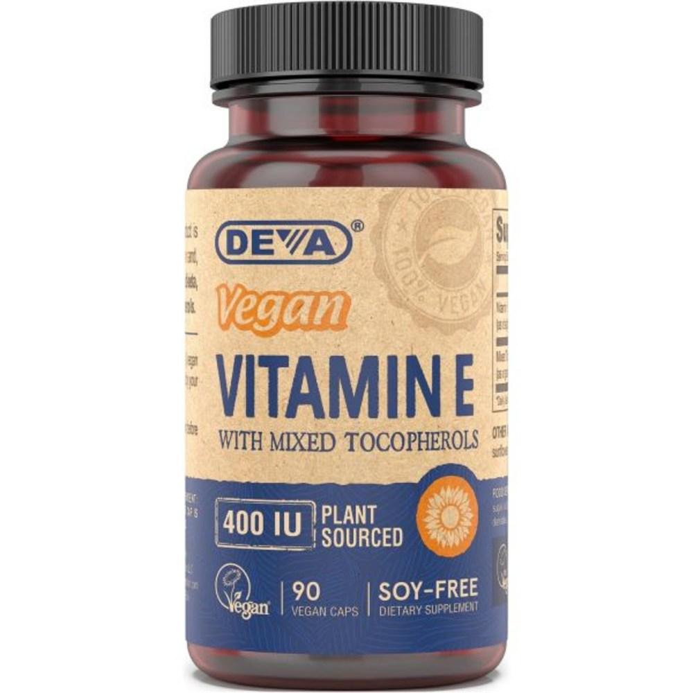 Skin Deva Vegan U Nutrition with Vitamin E 400 Mixed Tocopherol Gluten-Free Dairy Non-GMO 90 Capsules 1 Tablet