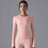 New Double-Sided Brushed Long Sleeved Yoga Nude Casual Pilates Running Long Sleeved Fitness Top For Women