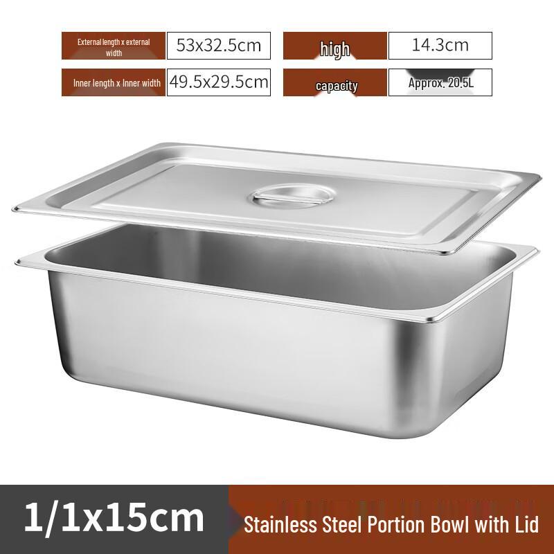 Naijiang Commercial Stainless Steel Food Pan with Lid