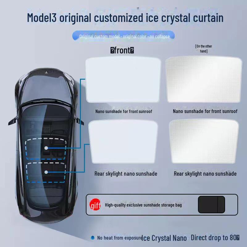 Tesla Model 3/Y Roof Sunshade & Blackout Curtain