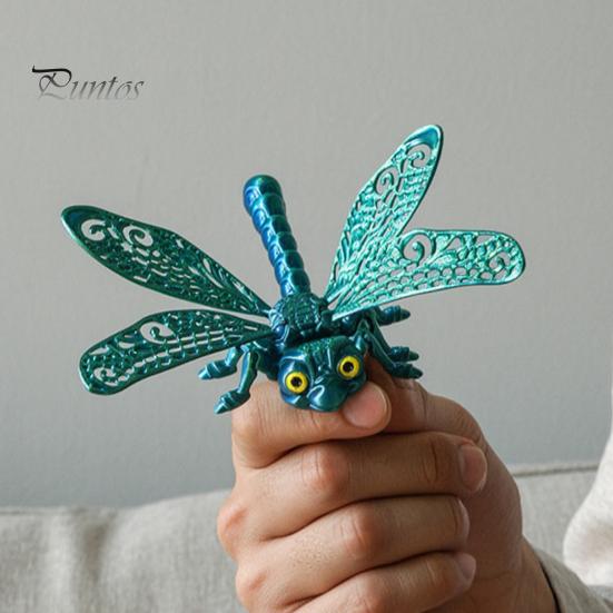 Eco-friendly Plastic Figure 3D Printed Articulated Dragonfly Model, Flexible Realistic Animal Fidget Toys, Educational Science Teaching Aid