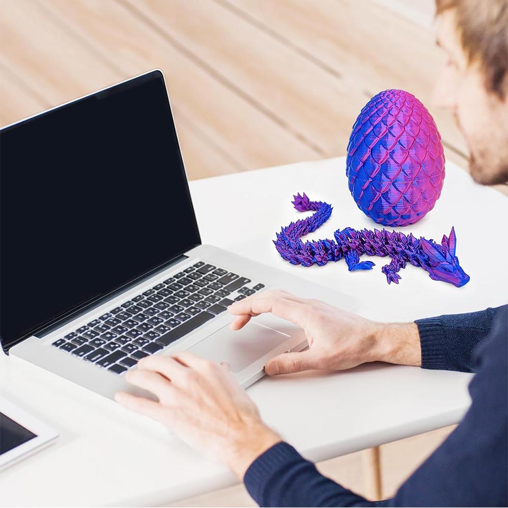 3D Printed Dragon Articulated Dragon Toys Purple For Home Office Accessories