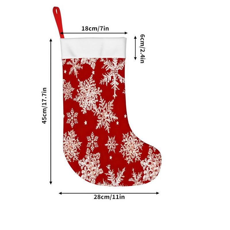 Christmas Decoration Fireplace Hanging stockingChristmas Stockings 1pc 45.72 Cm, Snowflake Star Red Printed So