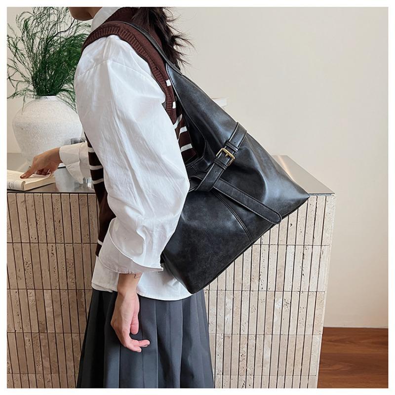 Retro Bag Women's Large-capacity New Autumn and Winter Versatile Simple Shoulder Bag Popular Tote Bag