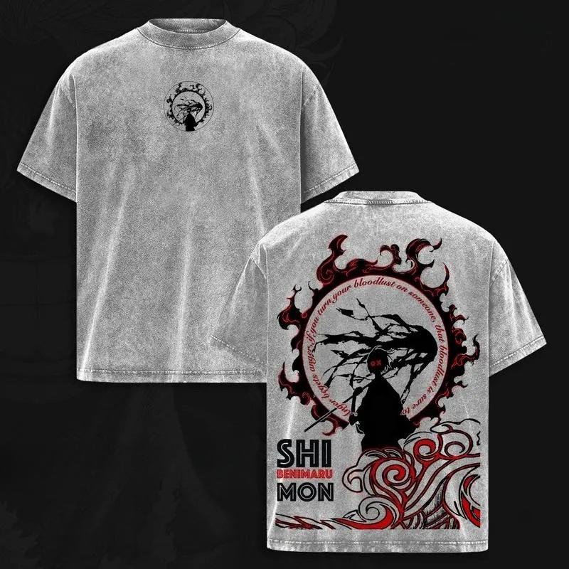 Fire Force Shinra Kusakabe Printed Tee Men Short Sleeve Clothing Washed Cotton T-shirt Vintage Casual T Shirt Harajuku Tshirt XXL серый 1590₽