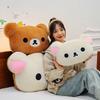 Cute cute relaxed bear big head cushion throw pillow large teddy bear plush toy cloth doll girl birthday gift