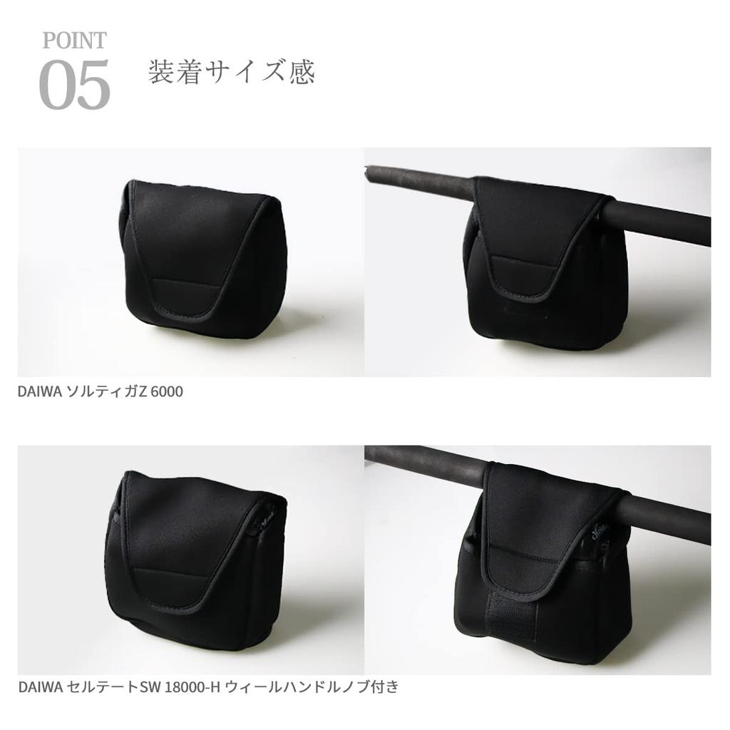 Neoprene Reel Spinning Reel Reel Pouch for and Abu XL Black Cover, Case, Shimano, Daiwa, Garcia, Size,