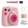 Instantly Print Camera For Kids With 32GB Card Coloring Pen 1080P Retro Design For Ages 3-12 Durability& Safe Materials
