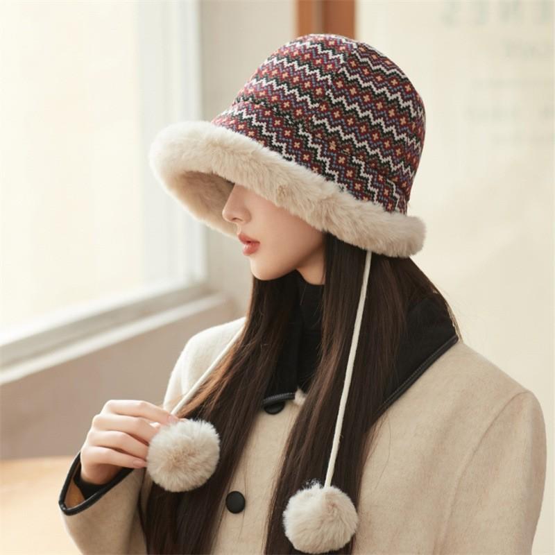 

Утепленная зимняя плюшевая шапка, мягкая плюшевая шапка с защитой ушей, уличная панама для женщин вино красного