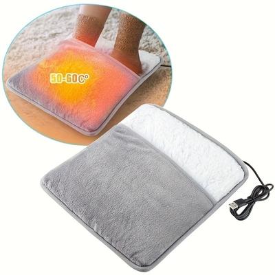 Washable USB Foot Warmer Heating Pad - Electric Flannel Foot Warmer for Home, Thermal Slippers for Cozy Comfort