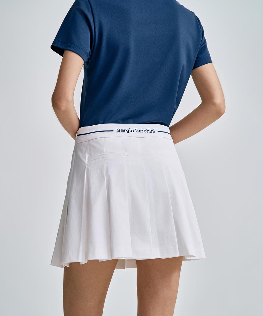 SERGIO TACCHINI W Classic Wide Pleated Skirt (White)