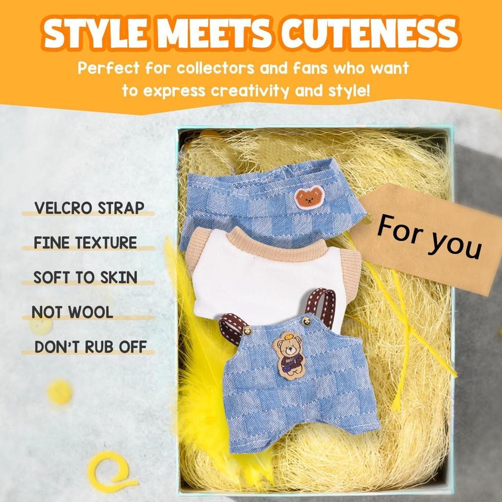Cimoon Next-Day-Lieferung Plüschkleidung, Nur Outfit, 15cm17cm Plüschpuppenkleidung, Niedliches Kostüm Anzieh-DIY-Zubehör, Puppenanzug, Strampler, Foto