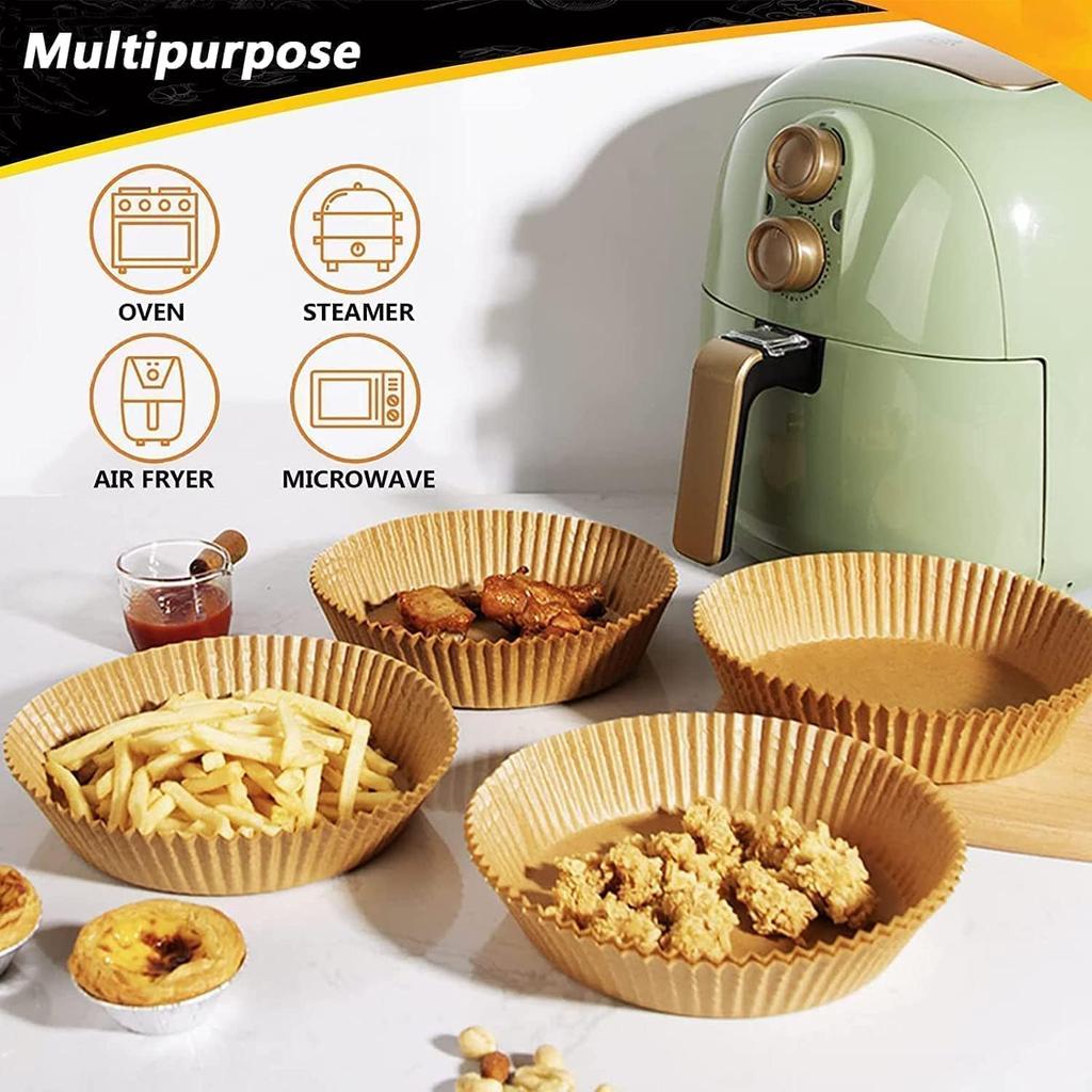 100Pcs Disposable Air Fryer Liners Round Parchment Paper 63 Inch Non Stick Baking Sheets for Oven Roasting Cooking Kitchen Tools