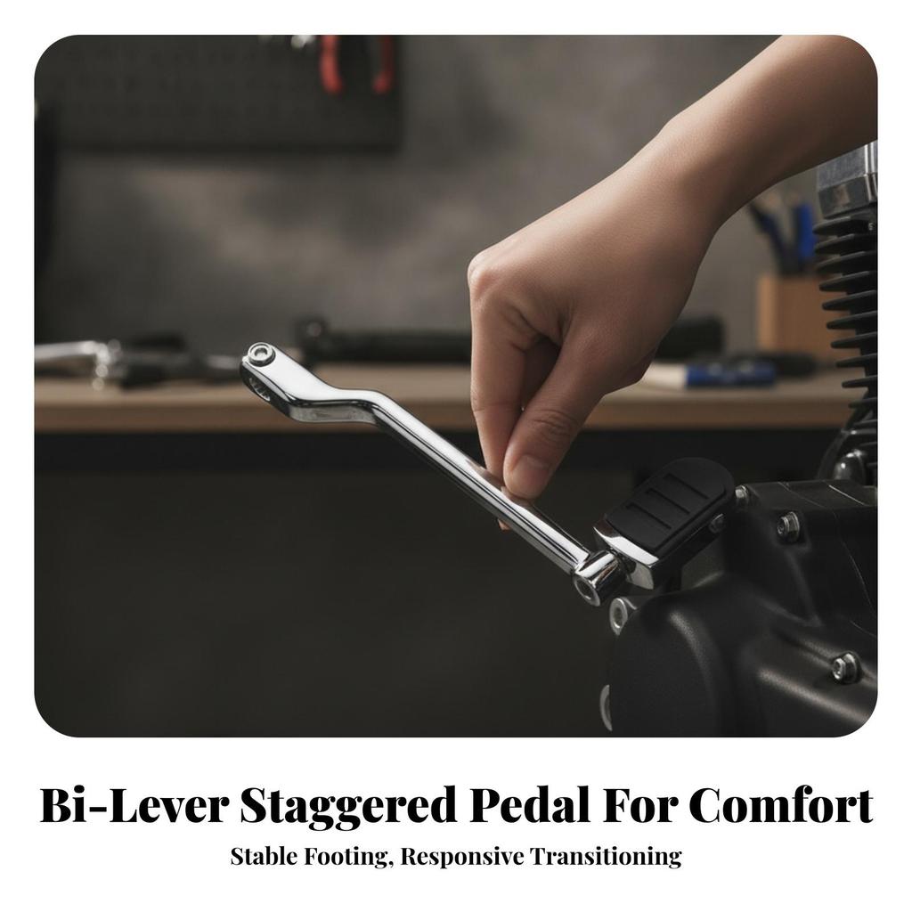 Motorcycle Gear Levers with Rubber Pads Long-Lasting Front and Rear