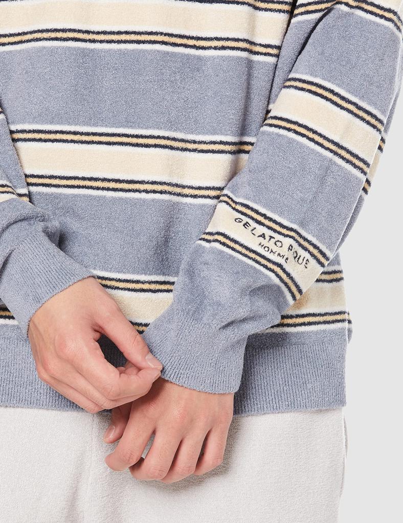 Gelato Pique HOMME Smoothie Light Border Pullover PMNT221938 LBLU L Men's