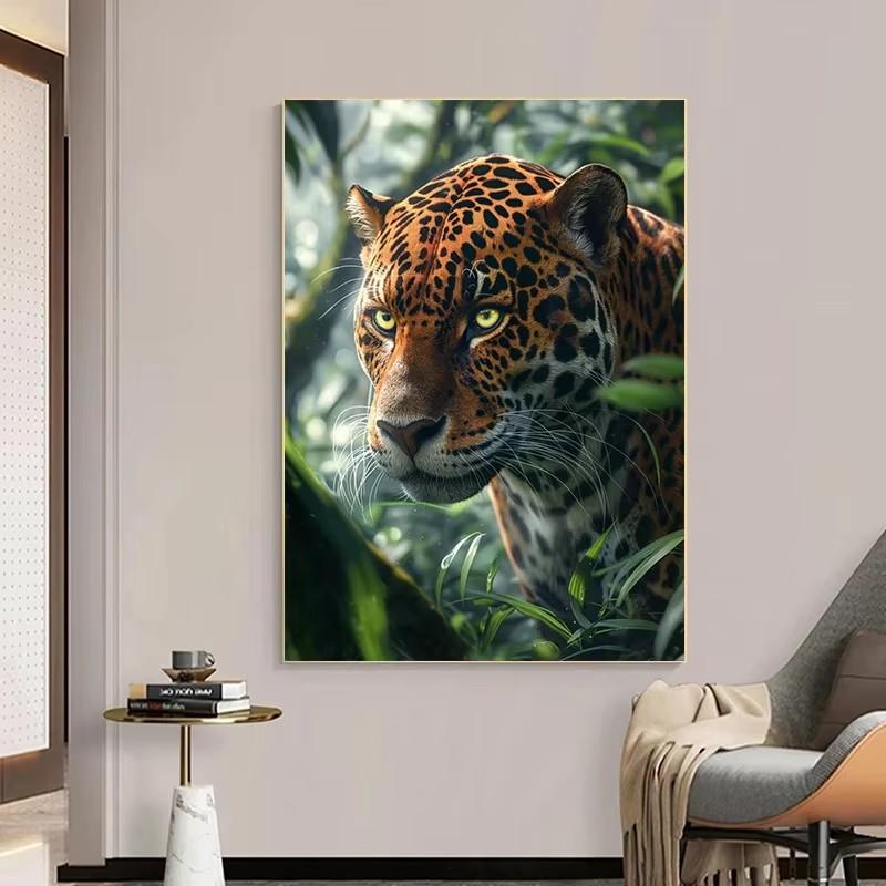 Modern Style Jungle Animal Tiger Leopard Parrot Art Poster Canvas Painting Wall Prints Picture for Living Room Home Decor