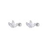 S925 Sterling Silver Clover Stud Earrings with Inlaid Diamonds - Korean Style Light Luxury Niche Design for Women