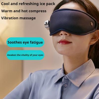 Smart Adjustable 3D Eye Mask Charging Vibration Sleep Blindfold Block Out Breathable Soft Sleep Ice Silk Eyemask for Man Women